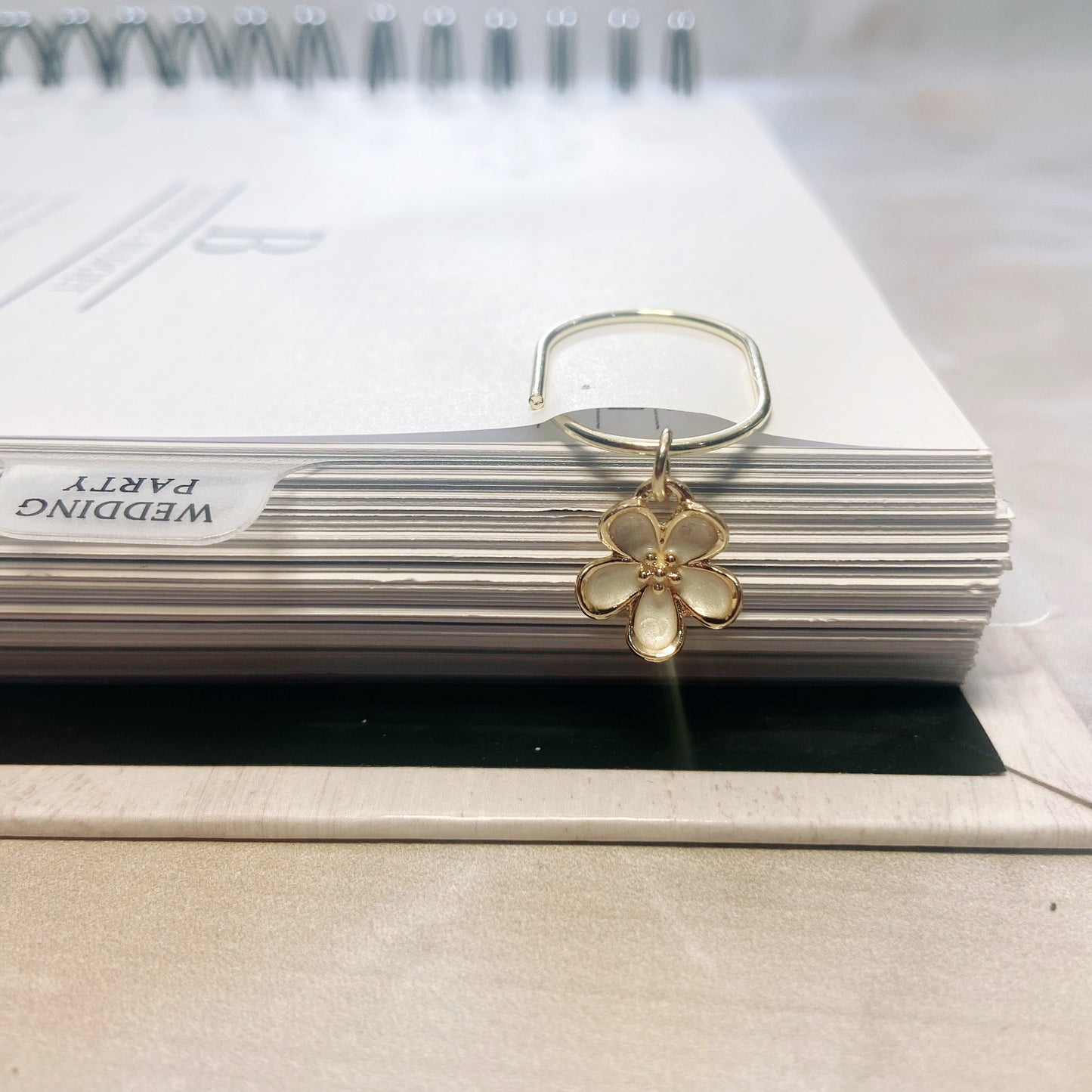 Forget Me Not Petals 3D White Planner Bookmark Charms