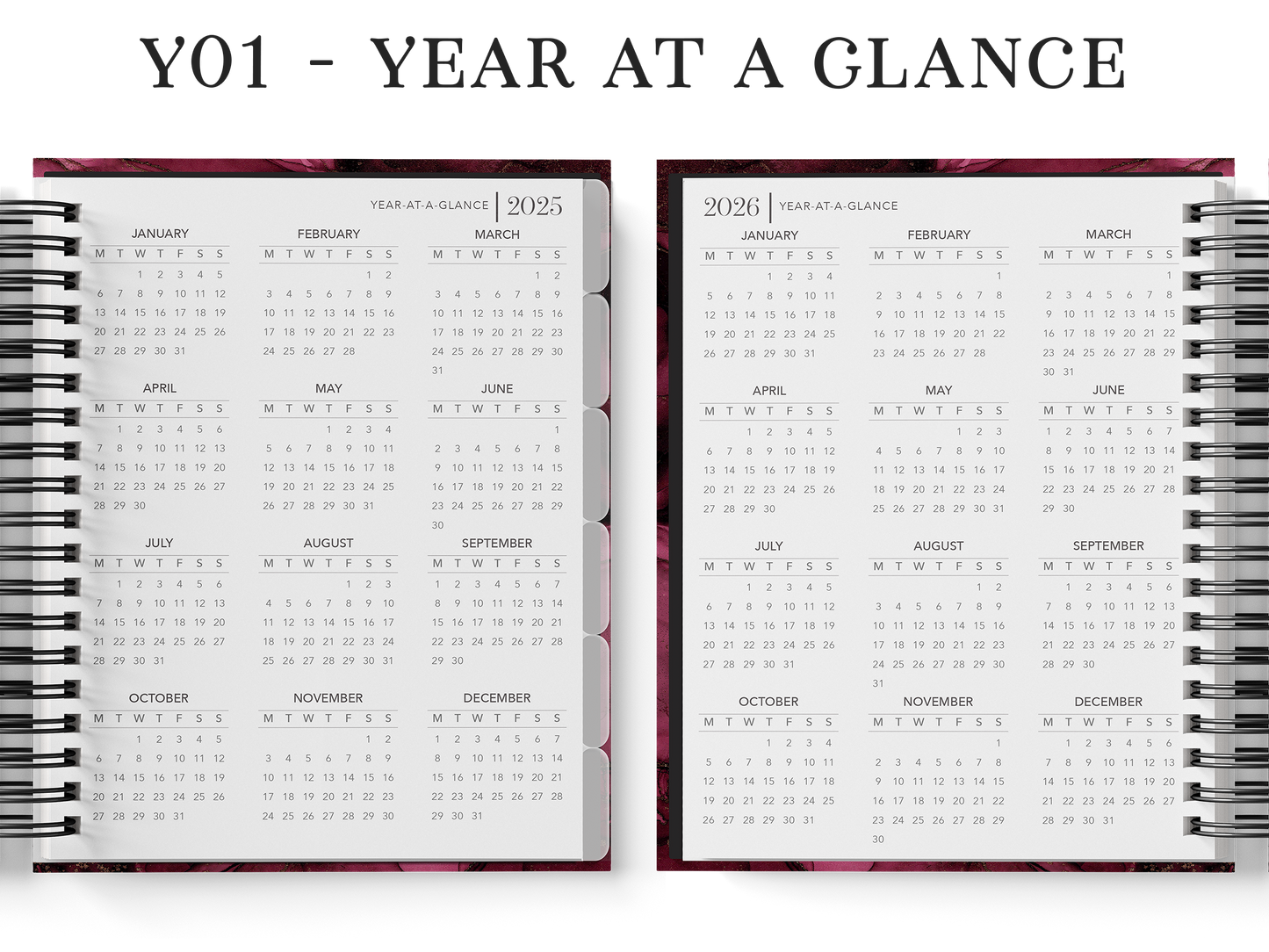 6-Month Planner (Custom Monthly, Weekly and Daily inserts)
