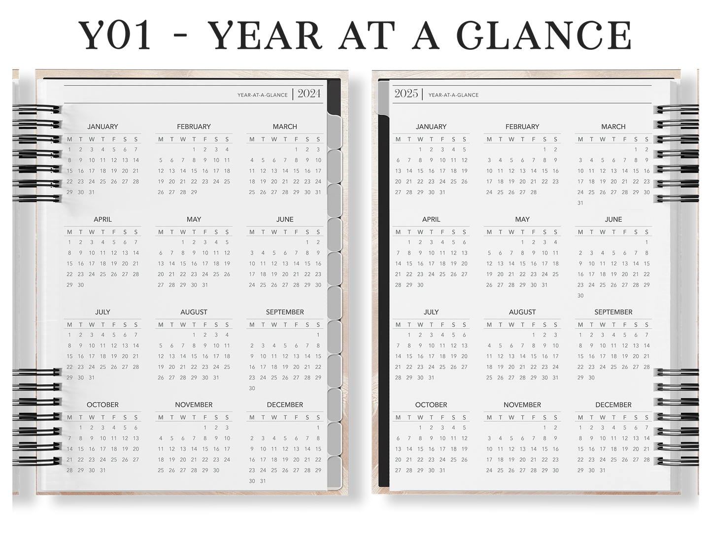 A4 Year Planner (Custom Monthly and Daily inserts)