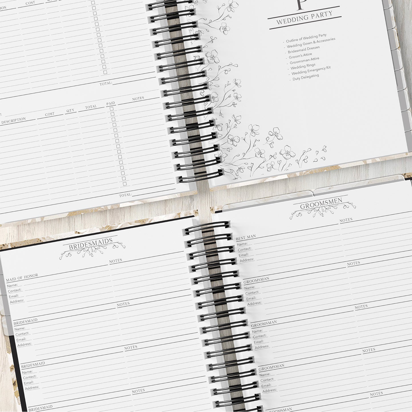 Wedding Planner (Custom Monthly and Weekly inserts)