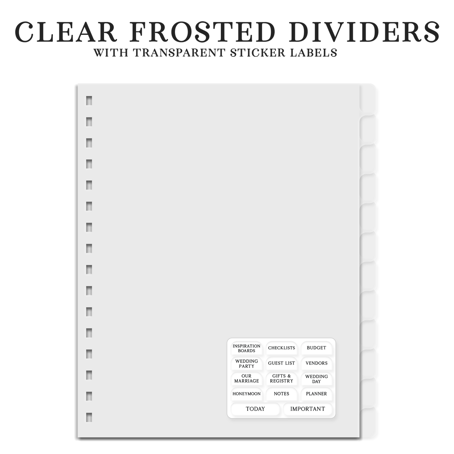 Wedding Planner (Custom Monthly and Weekly inserts)