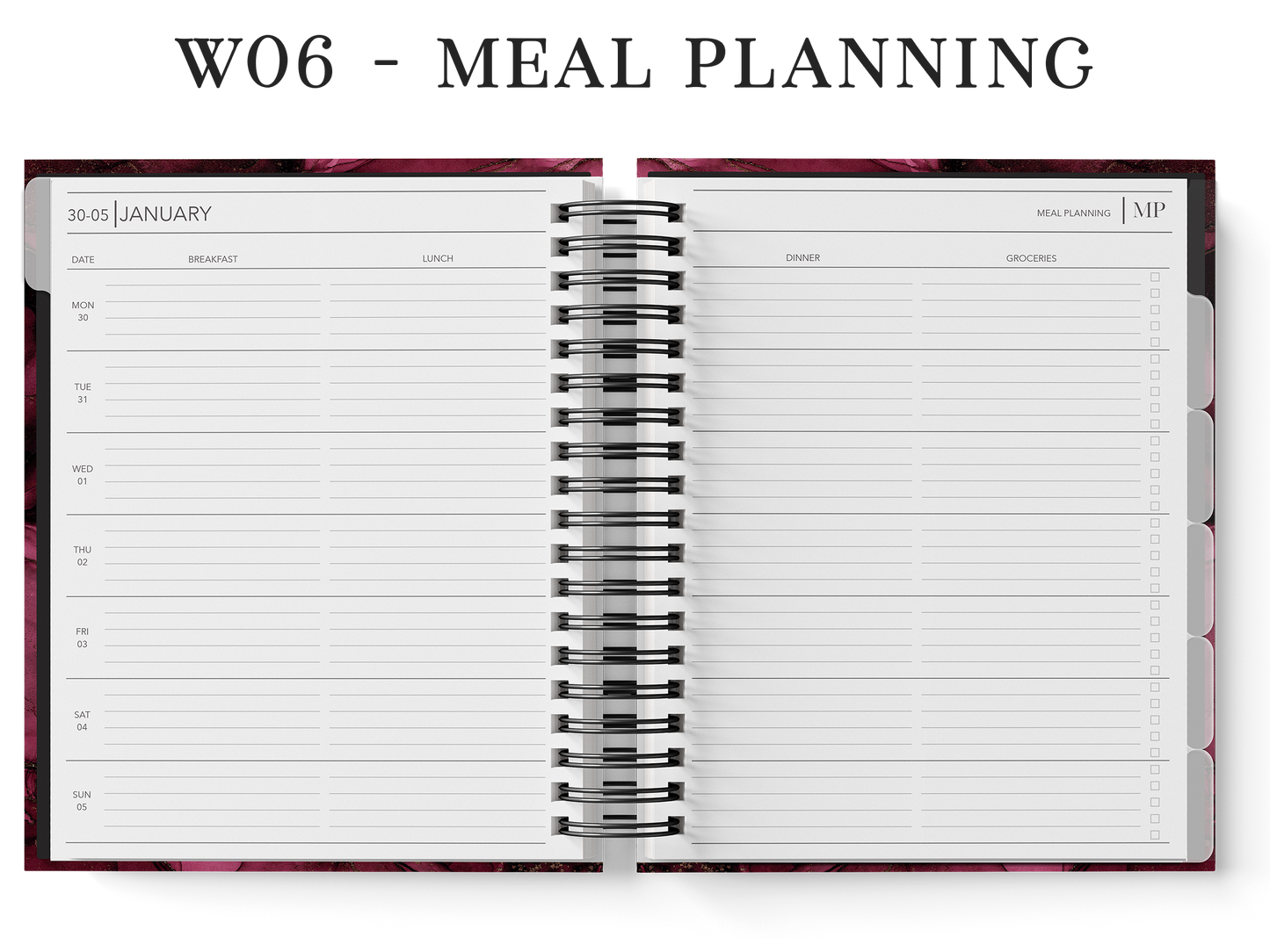 6-Month Planner (Custom Monthly, Weekly and Daily inserts)