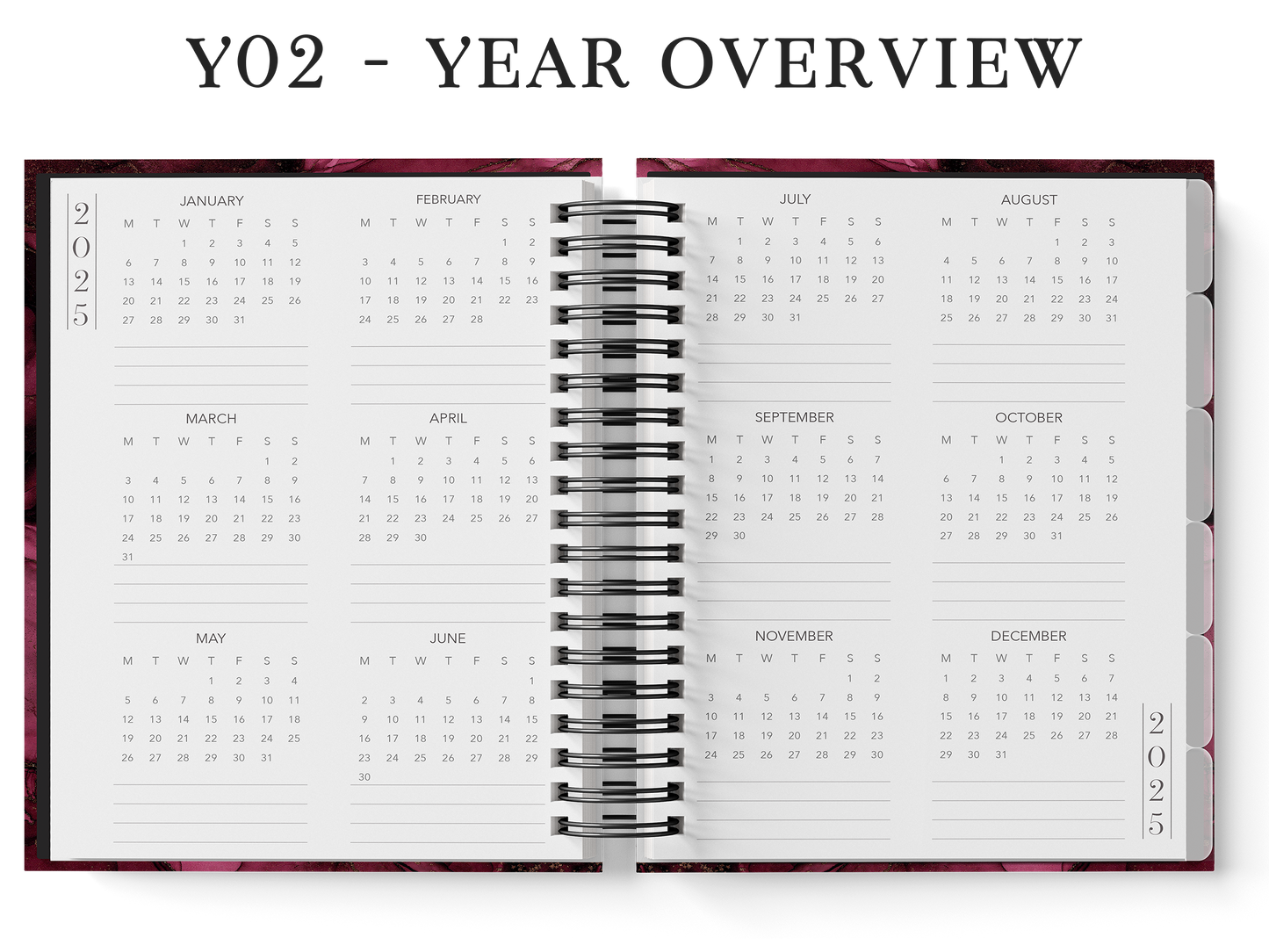 6-Month Planner (Custom Monthly, Weekly and Daily inserts)