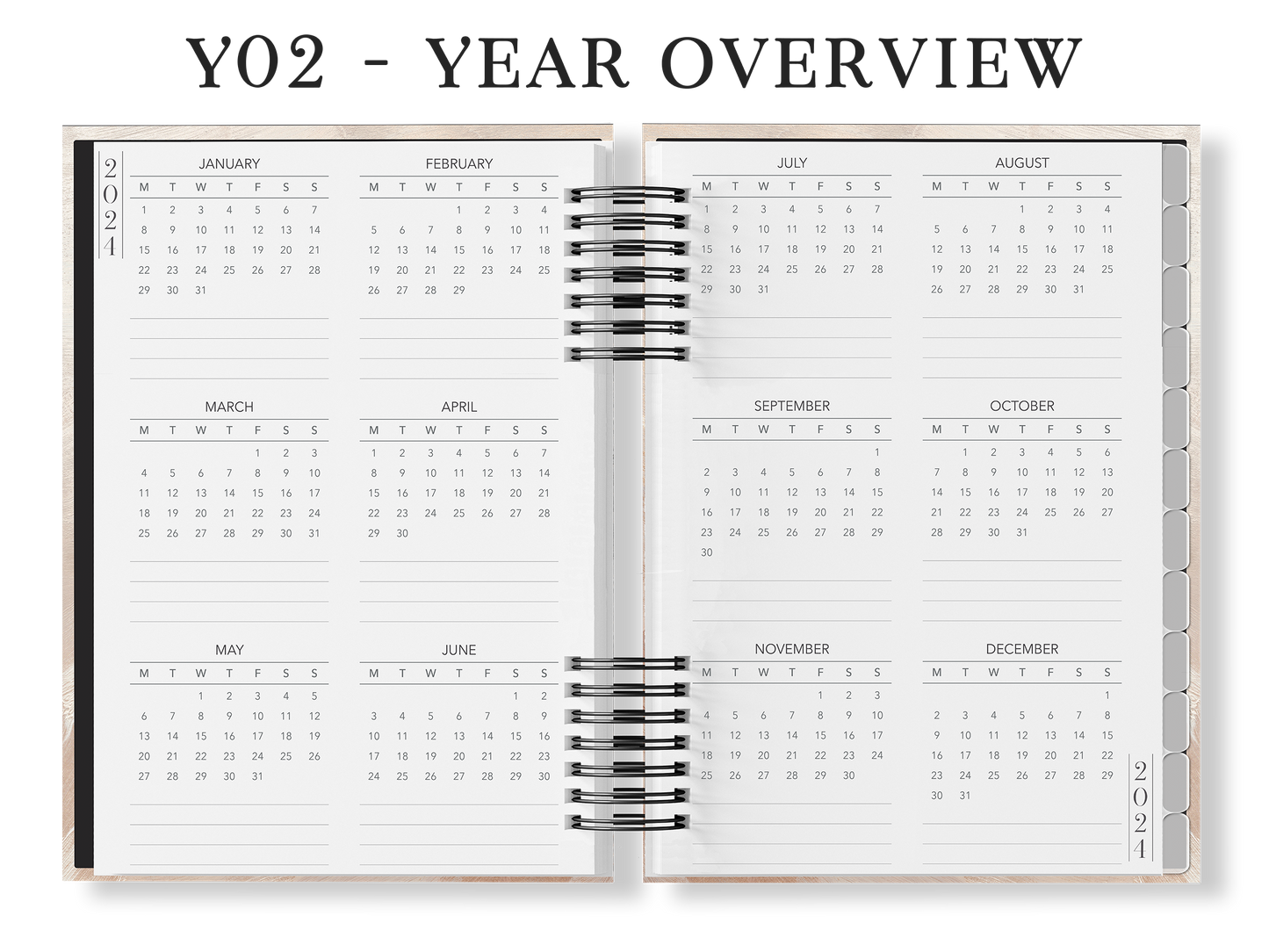 A4 Year Planner (Custom Monthly and Daily inserts)