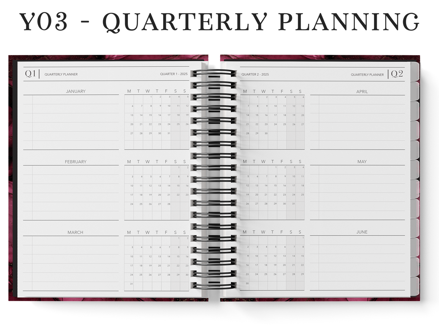 Year Planner (Custom Monthly and Daily inserts)
