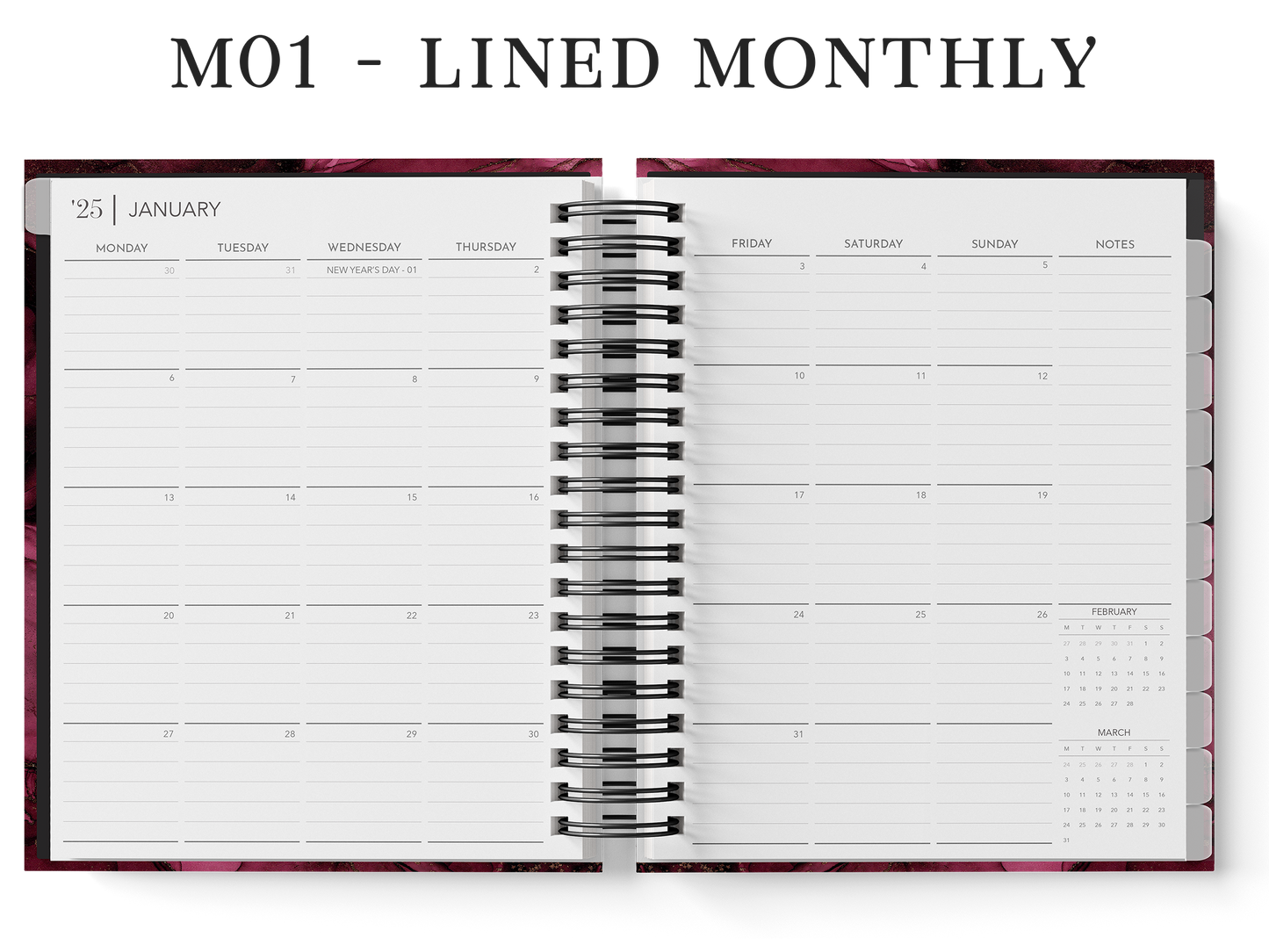 Year Planner (Custom Monthly and Daily inserts)