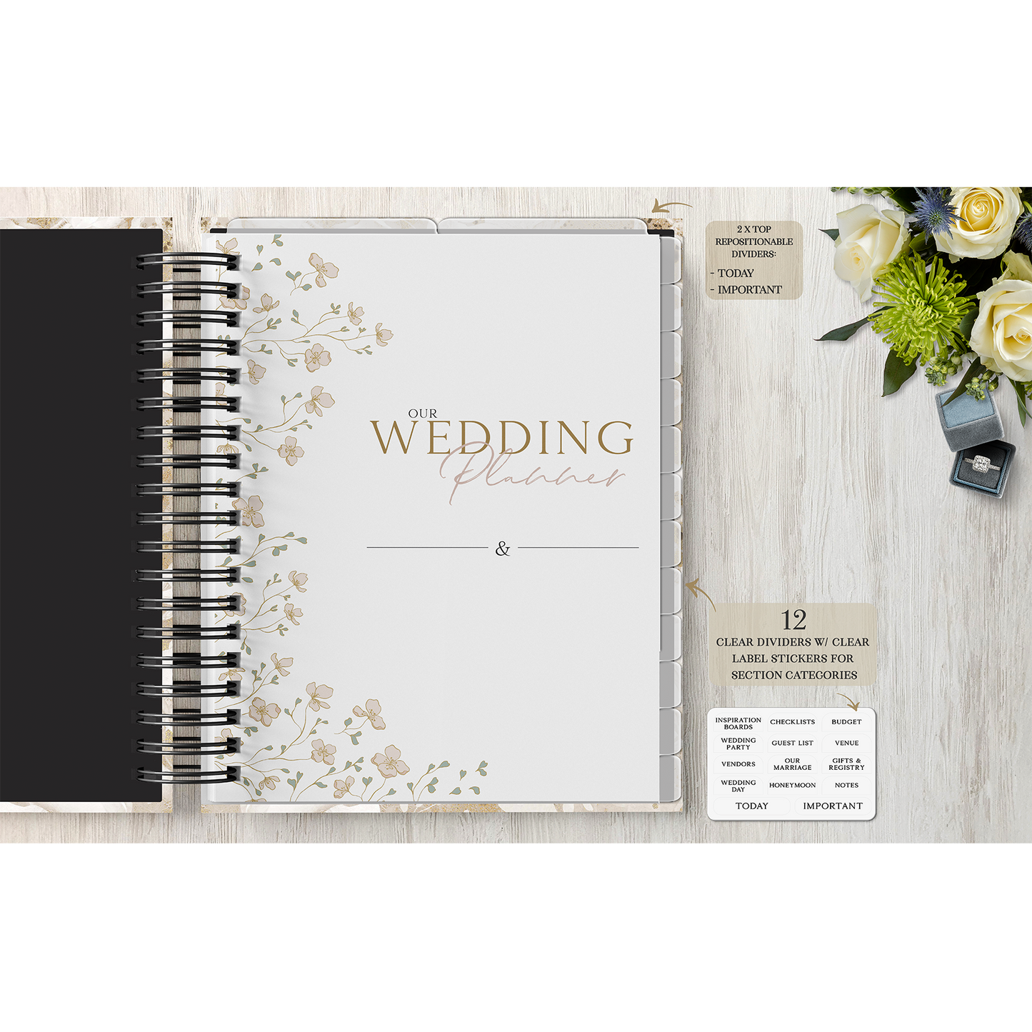 Wedding Planner (Custom Monthly and Weekly inserts)