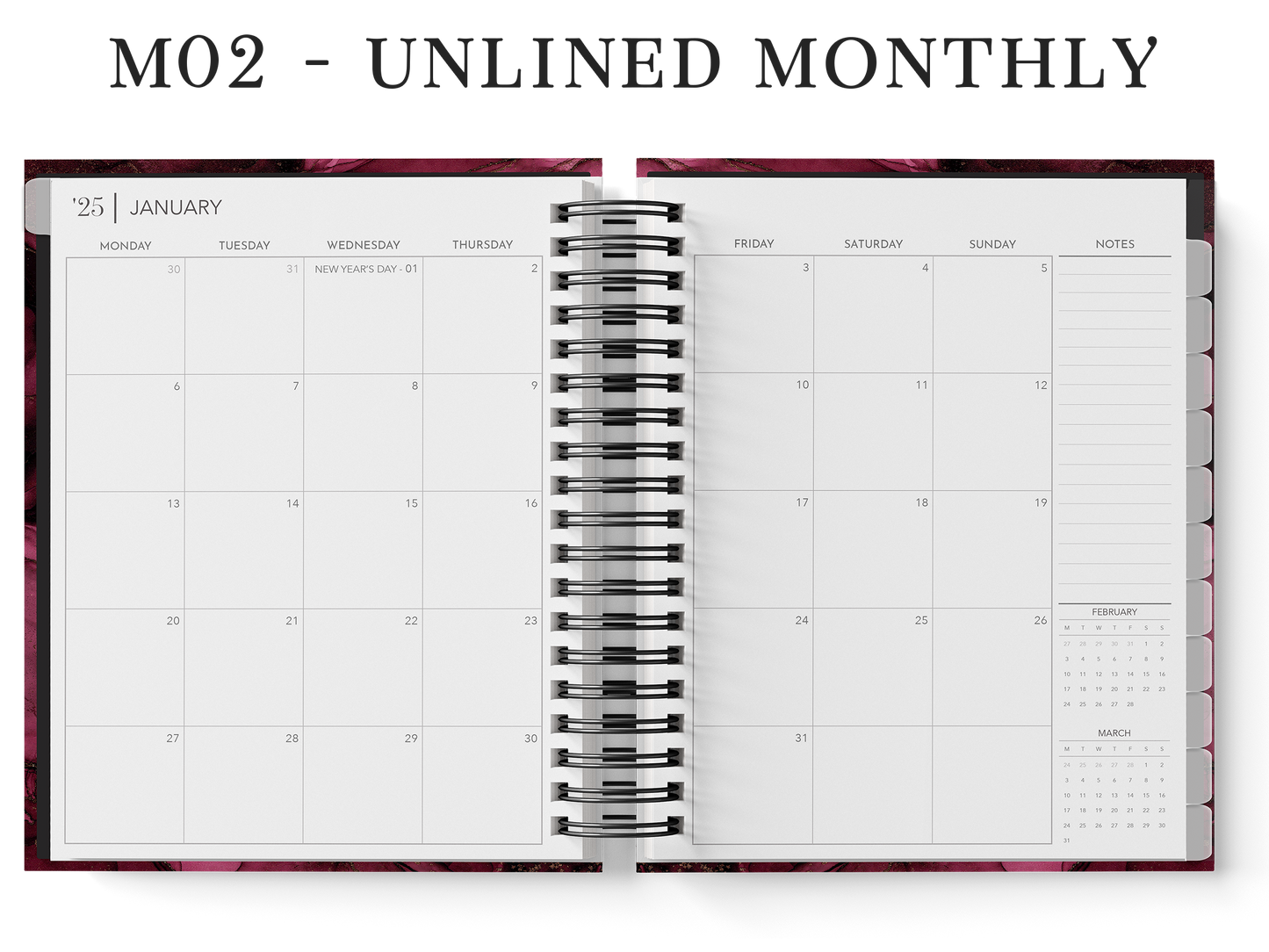 Year Planner (Custom Monthly and Daily inserts)