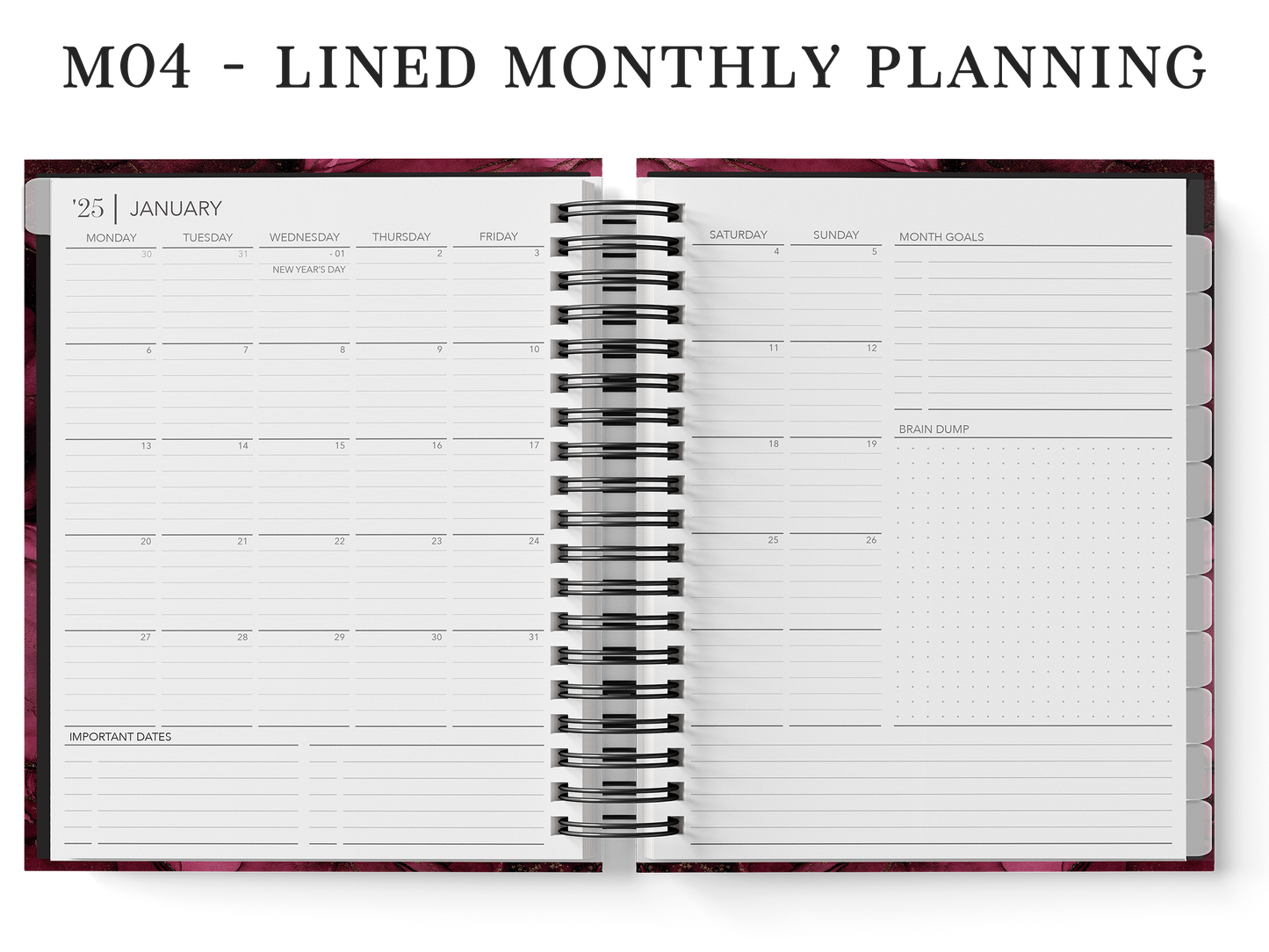 Year Planner (Custom Monthly and Daily inserts)