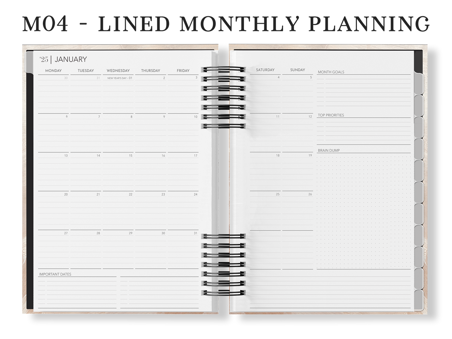 A4 Year Planner (Custom Monthly and Daily inserts)