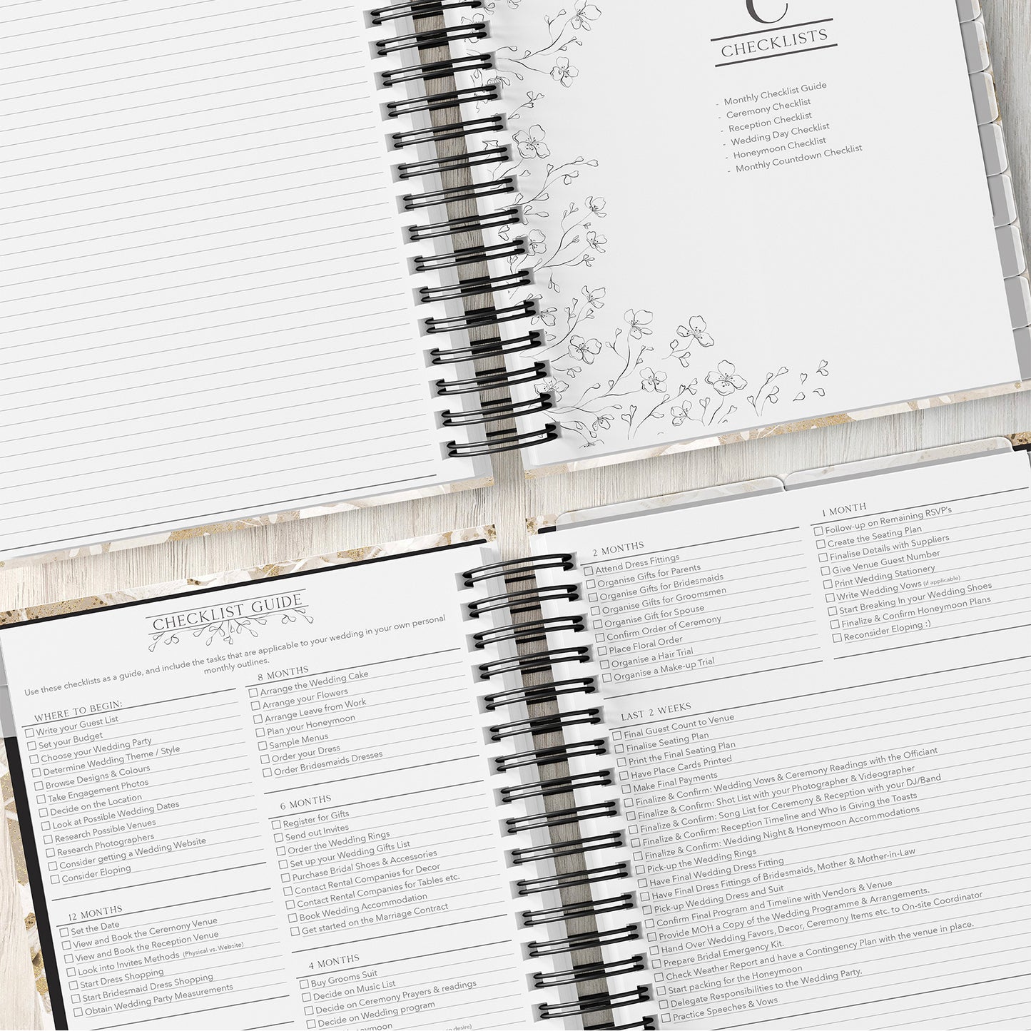 Wedding Planner (Custom Monthly and Weekly inserts)