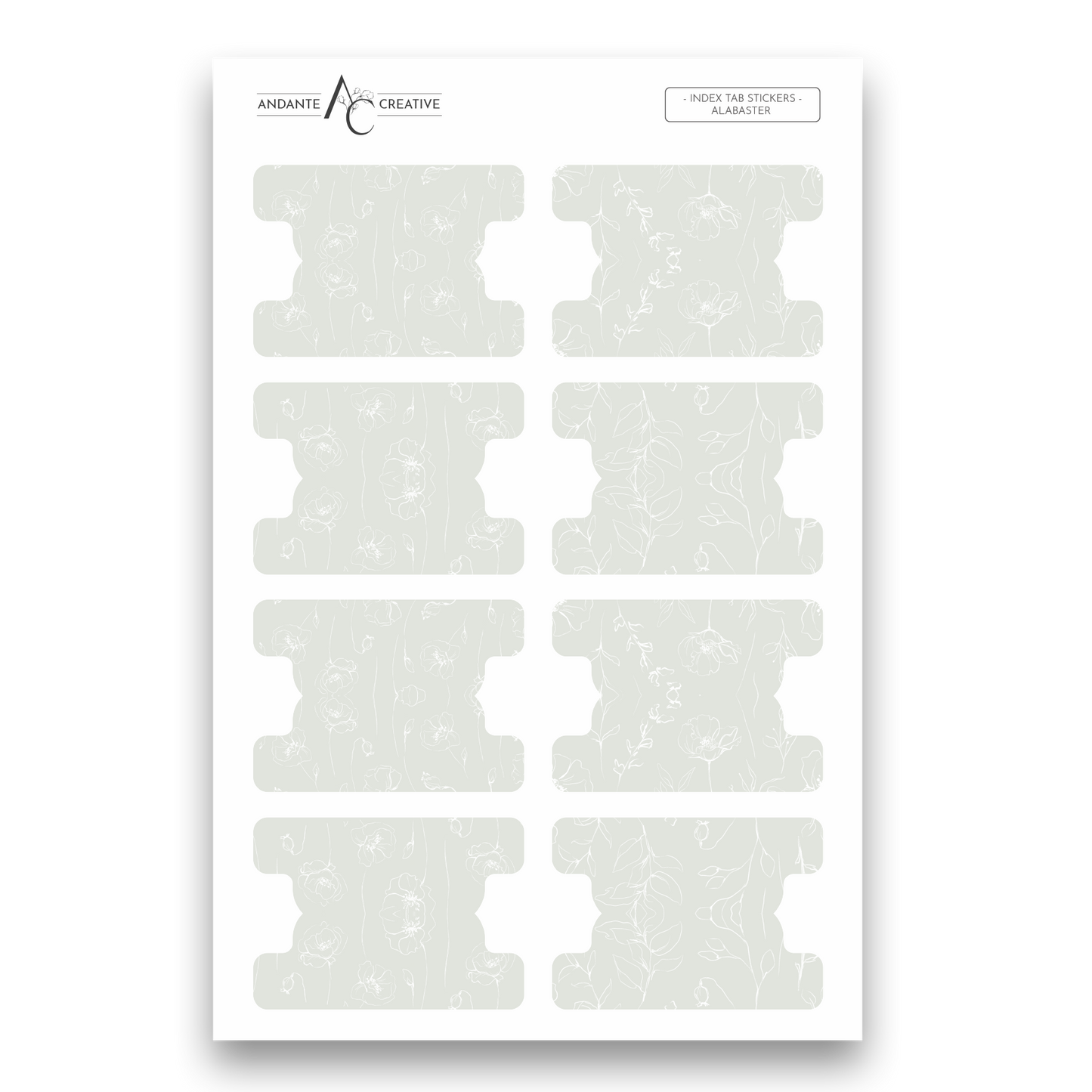 Alabaster - Index Sticker Sheet