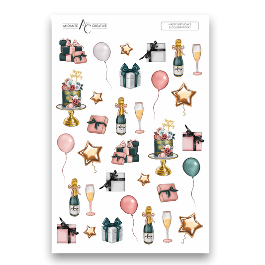 Happy Birthdays & Celebrations Planner Sticker Sheet
