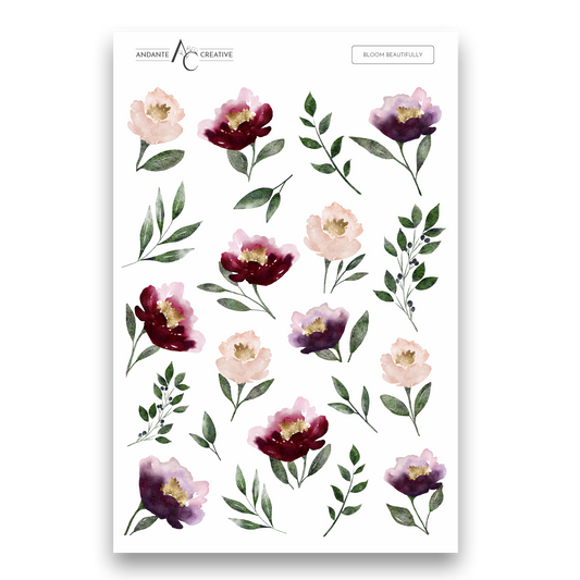 Bloom Beautifully Floral Sticker Sheet
