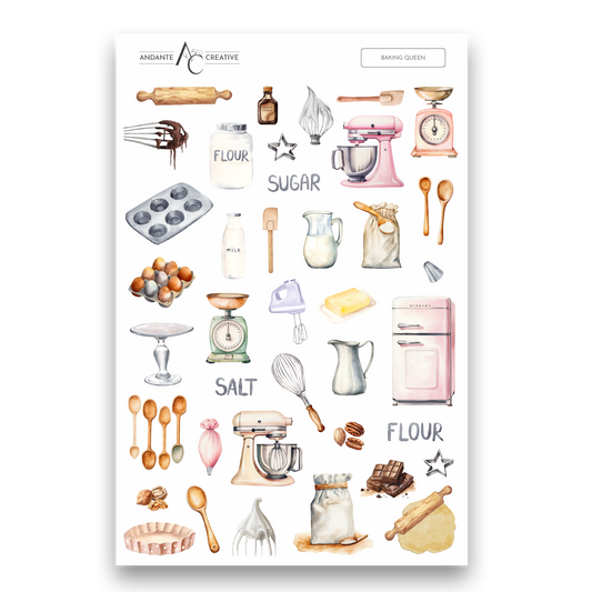 Baking Queen Decorative Sticker Sheet