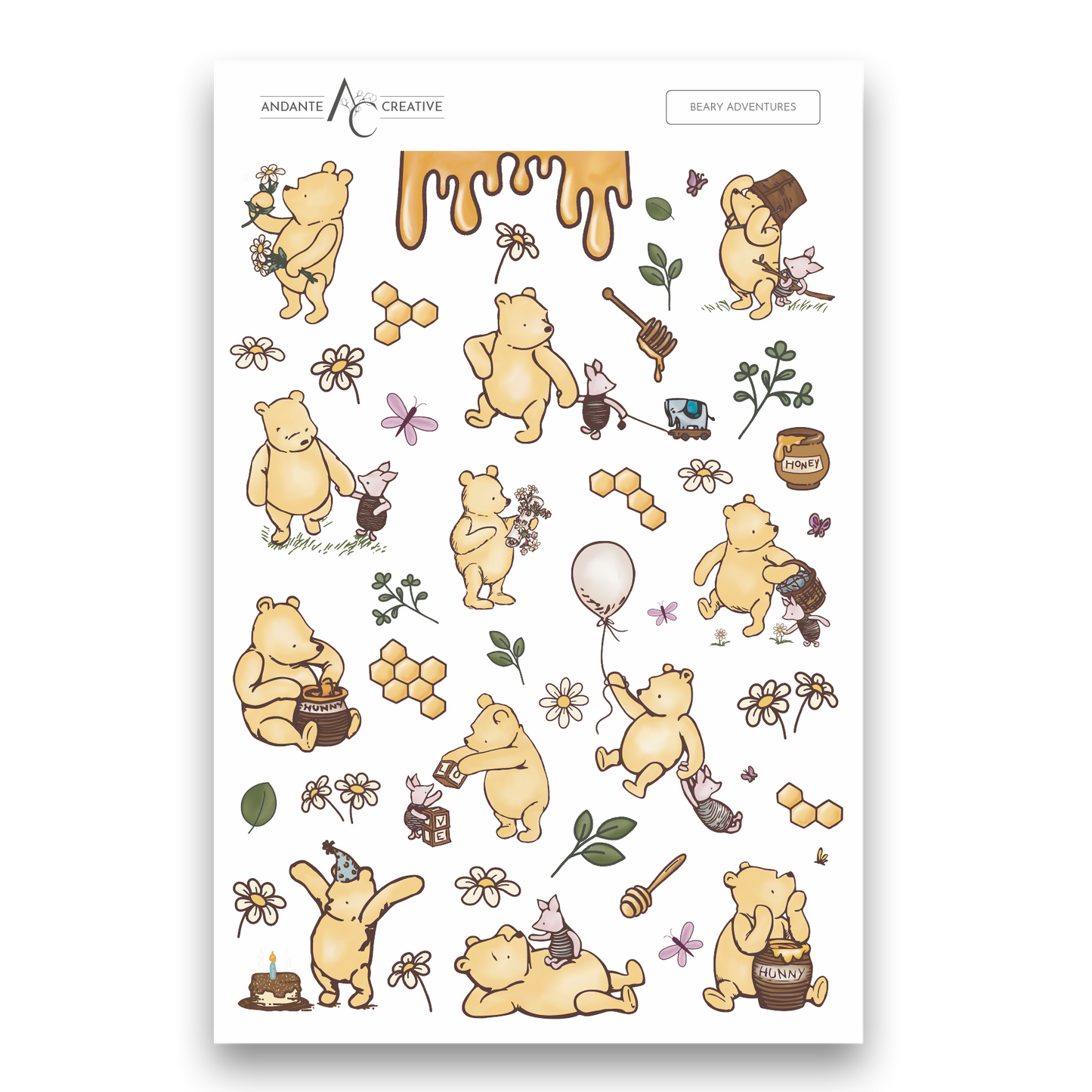 Beary Adventures Decorative Sticker Sheet
