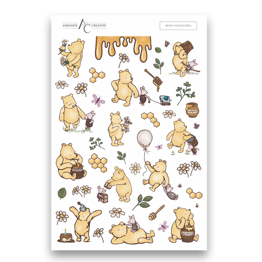 Beary Adventures Decorative Sticker Sheet