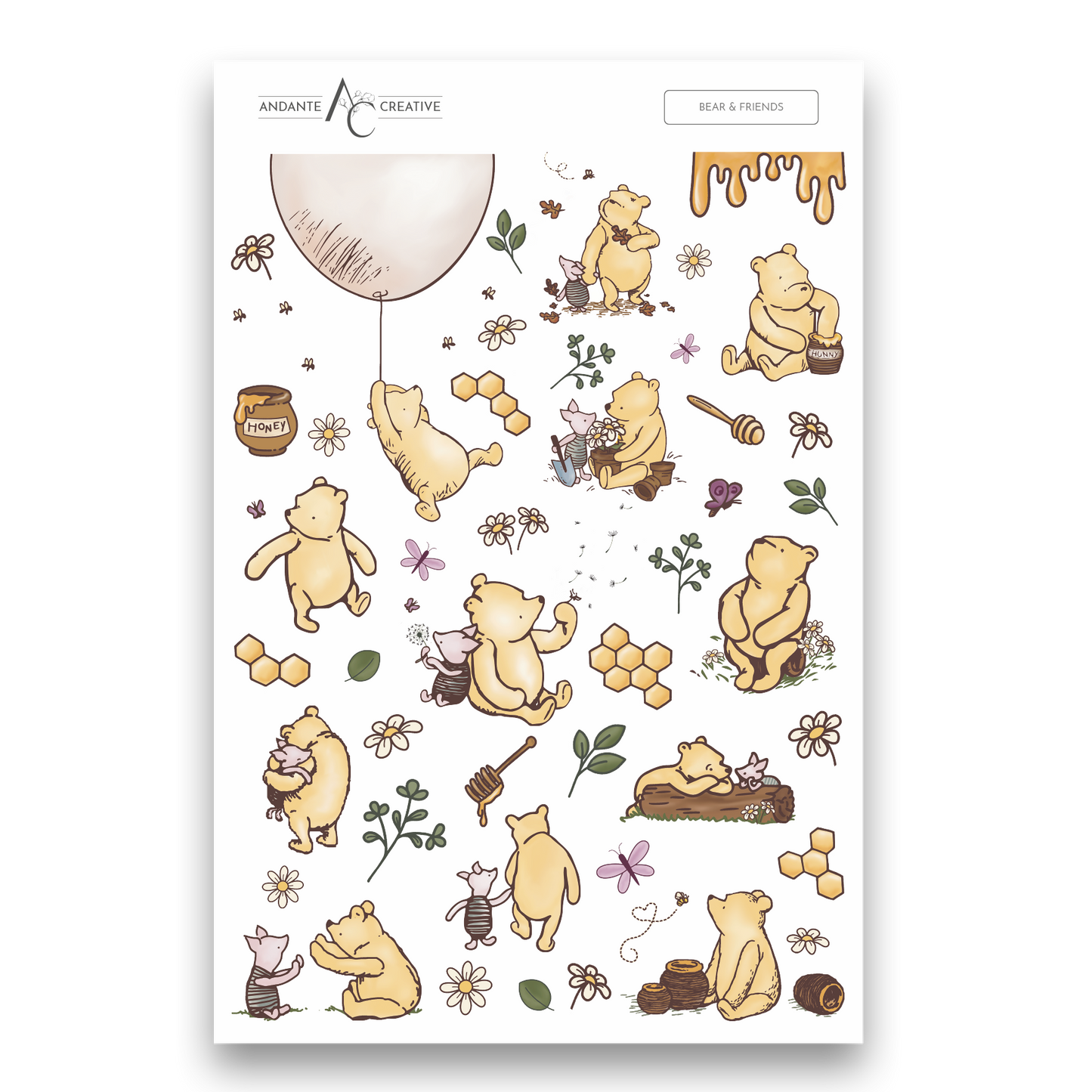 Bear & Friends Decorative Sticker Sheet