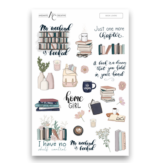 Book Lovers Decorative Sticker Sheet