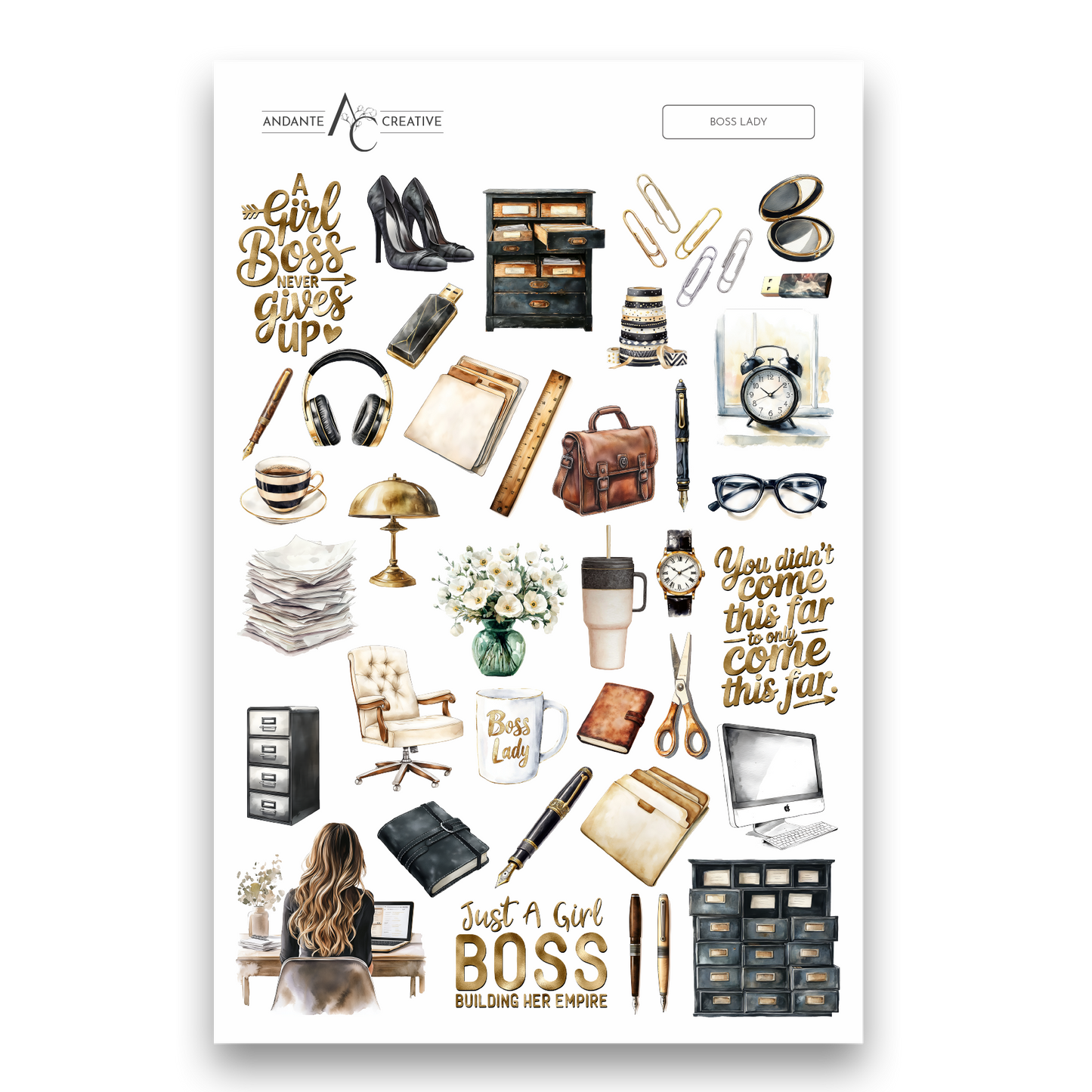 Boss Lady Decorative Sticker Sheet