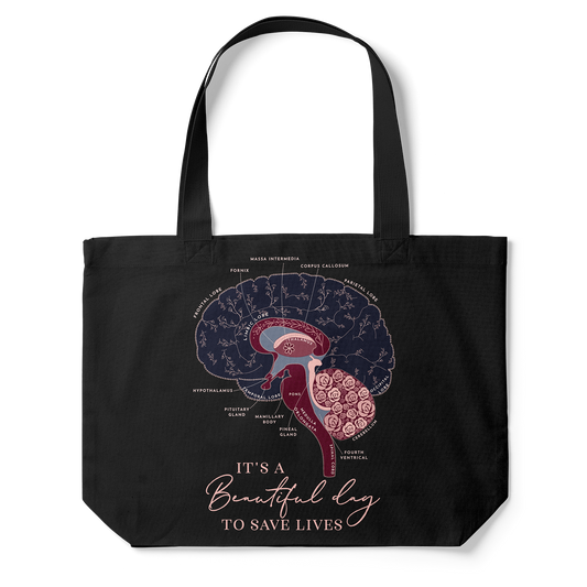 Brain Anatomy Tote Bag (Black)