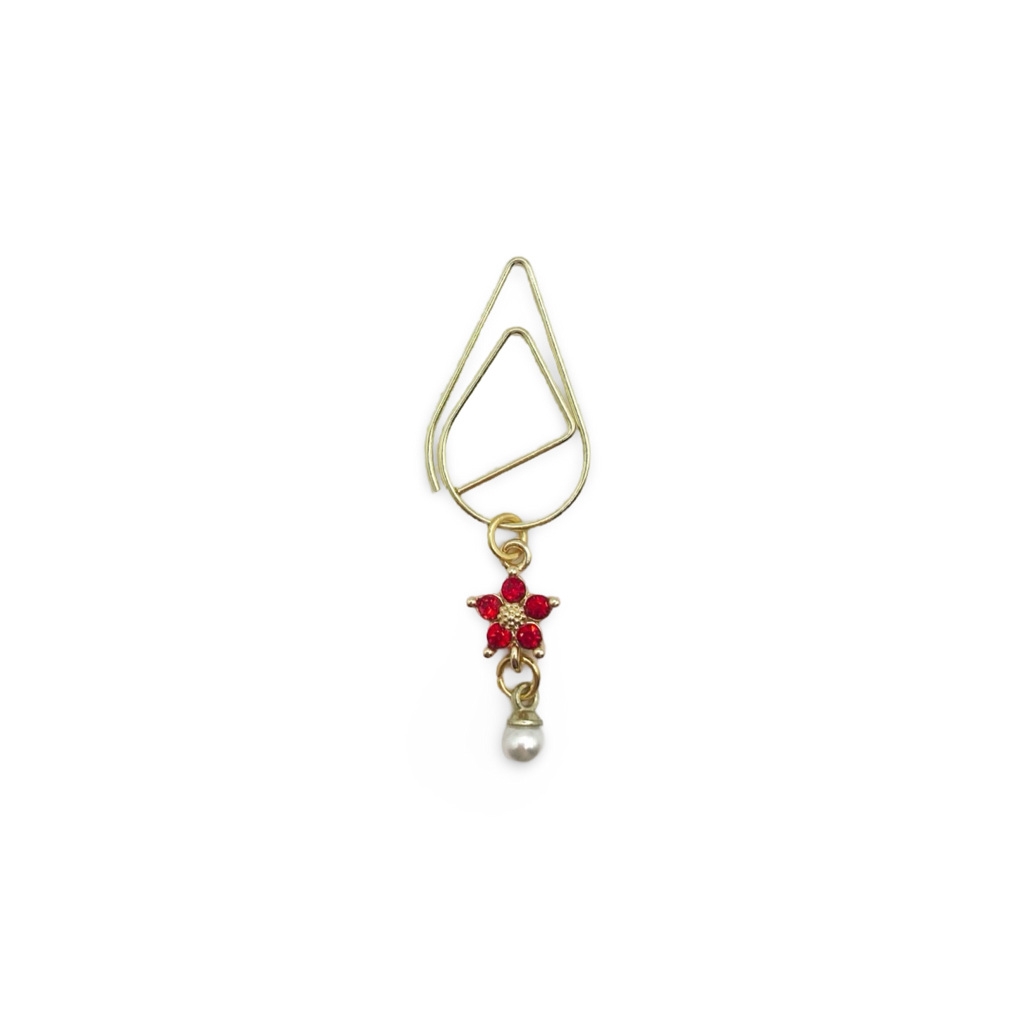 Dainty Flower Red Drop Planner Bookmark Charms