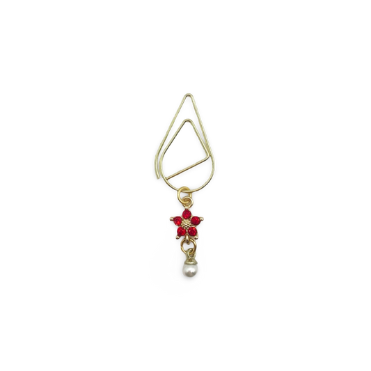 Dainty Flower Red Drop Planner Bookmark Charms