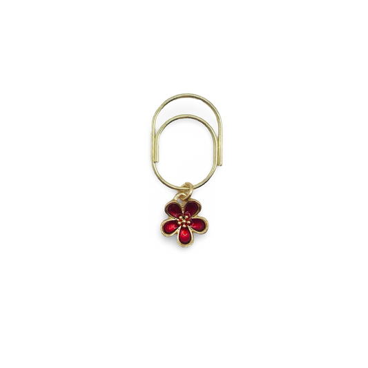 Forget Me Not Petals 3D Red Planner Bookmark Charms