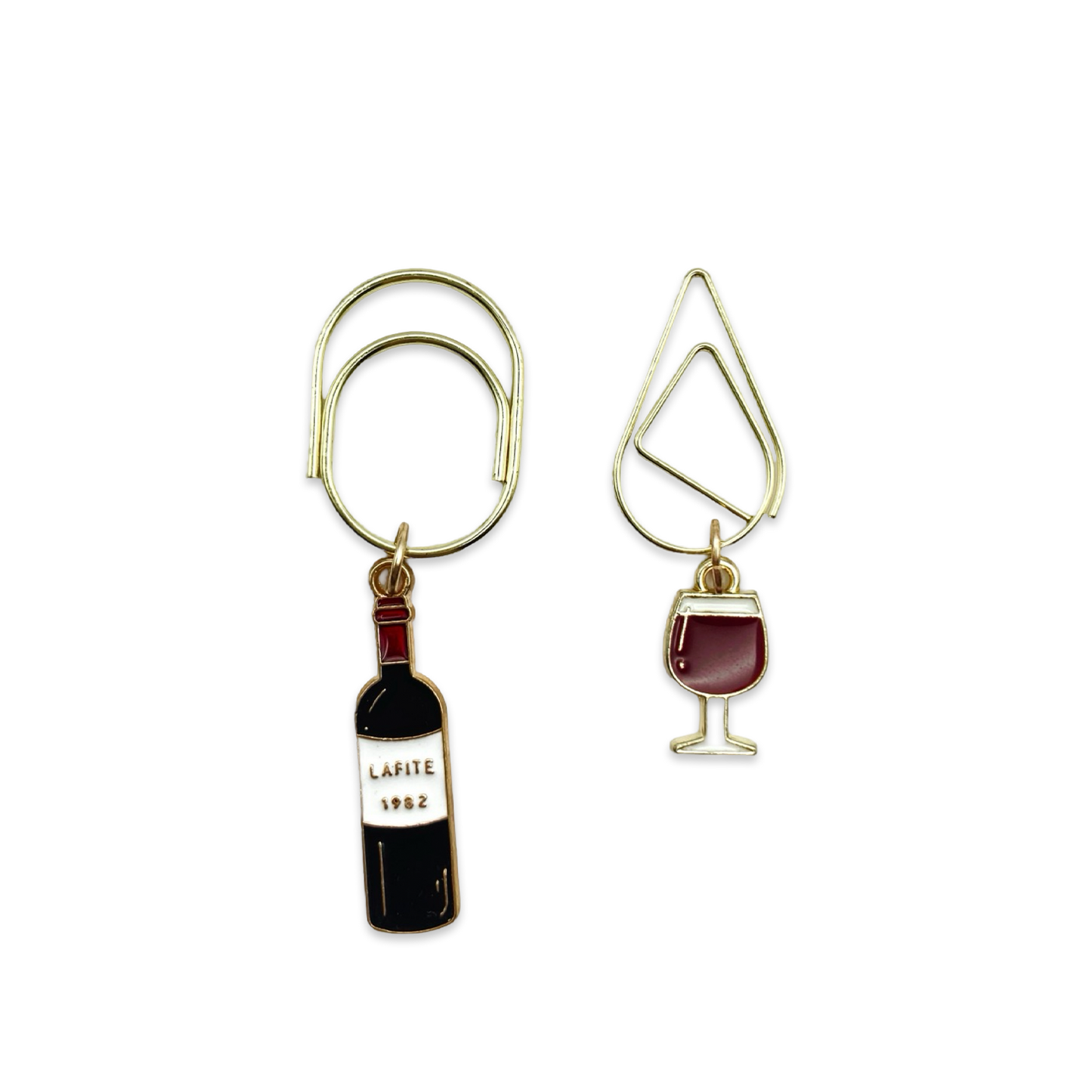 Wine Bottle & Wine Glass Duo Planner Bookmark Charms