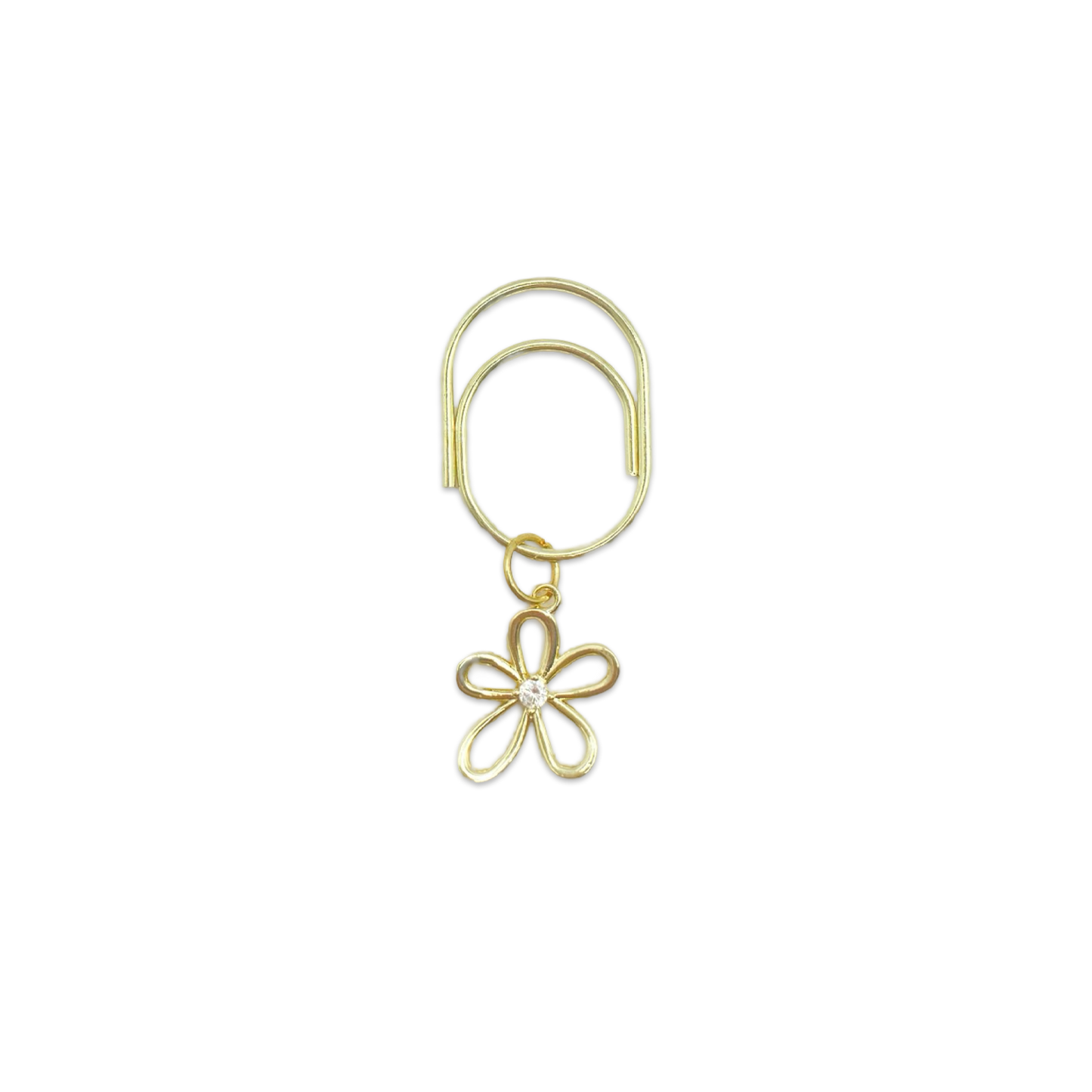 Gold Flower Outline Planner Bookmark Charms