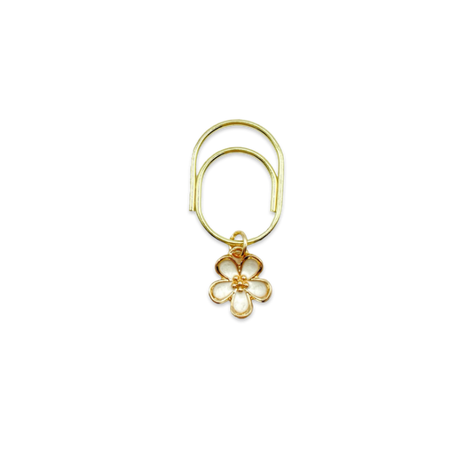Forget Me Not Petals 3D White Planner Bookmark Charms