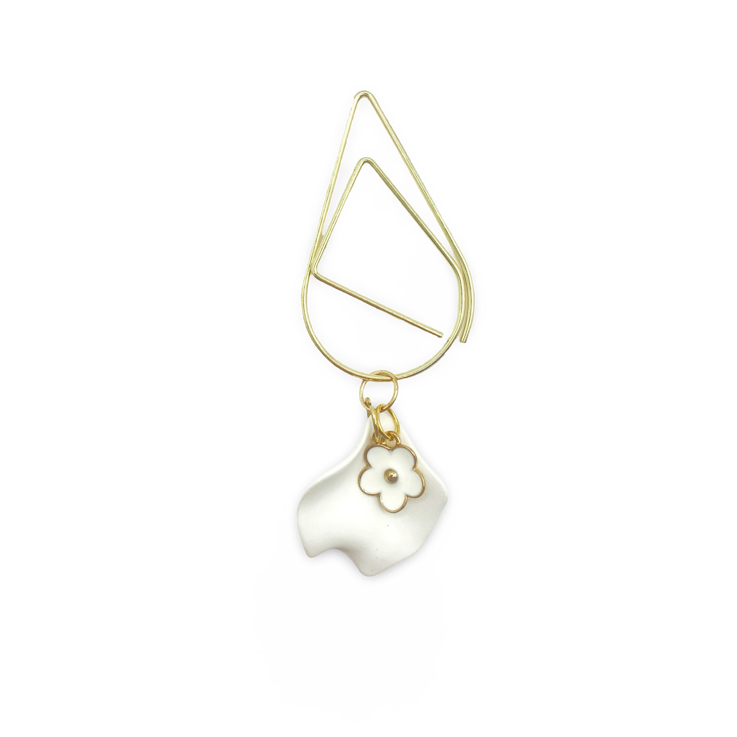 White Leaf & Flower Planner Bookmark Charms