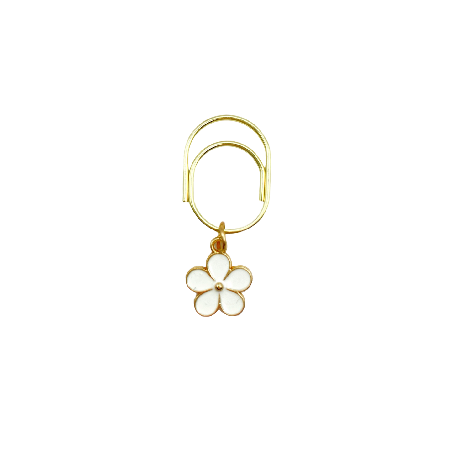 Forget Me Not Petals 2D White Planner Bookmark Charms
