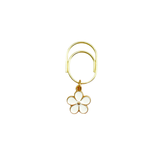 Forget Me Not Petals 2D White Planner Bookmark Charms