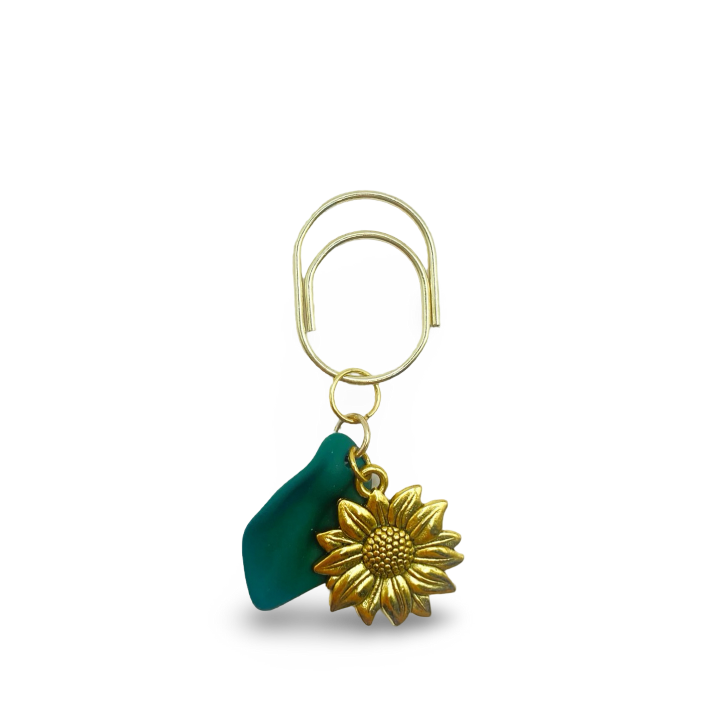 Sunflower Green Petal Planner Bookmark Charms