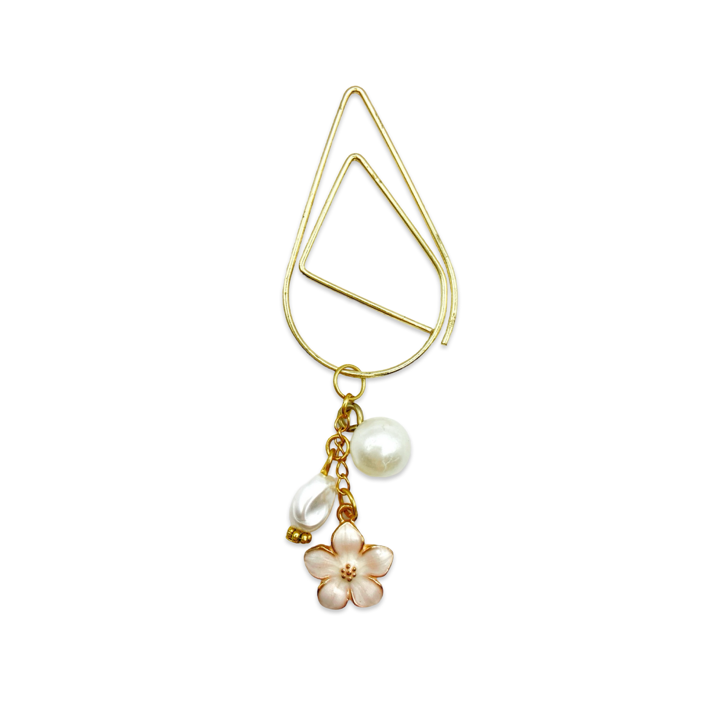Floral Pink Drop Planner Bookmark Charms