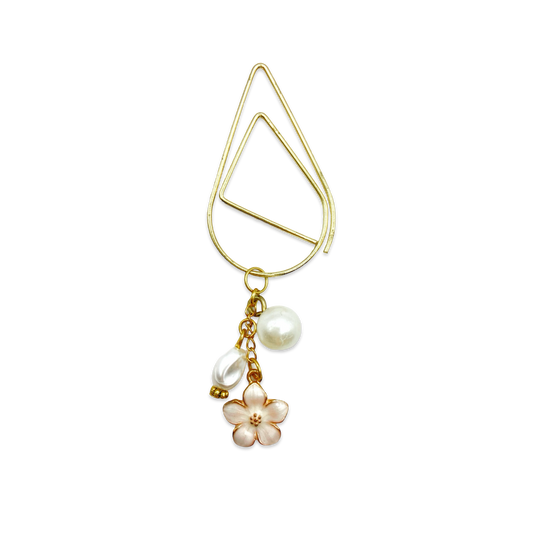 Floral Pink Drop Planner Bookmark Charms