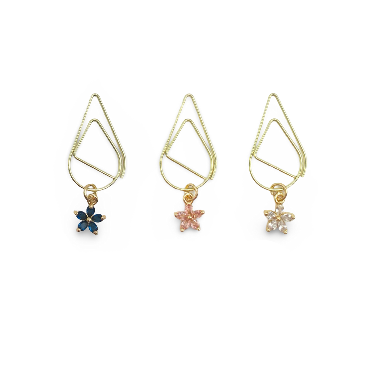 Dainty Flower Trio Planner Bookmark Charms