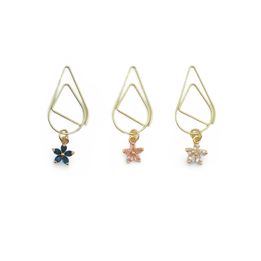 Dainty Flower Trio Planner Bookmark Charms