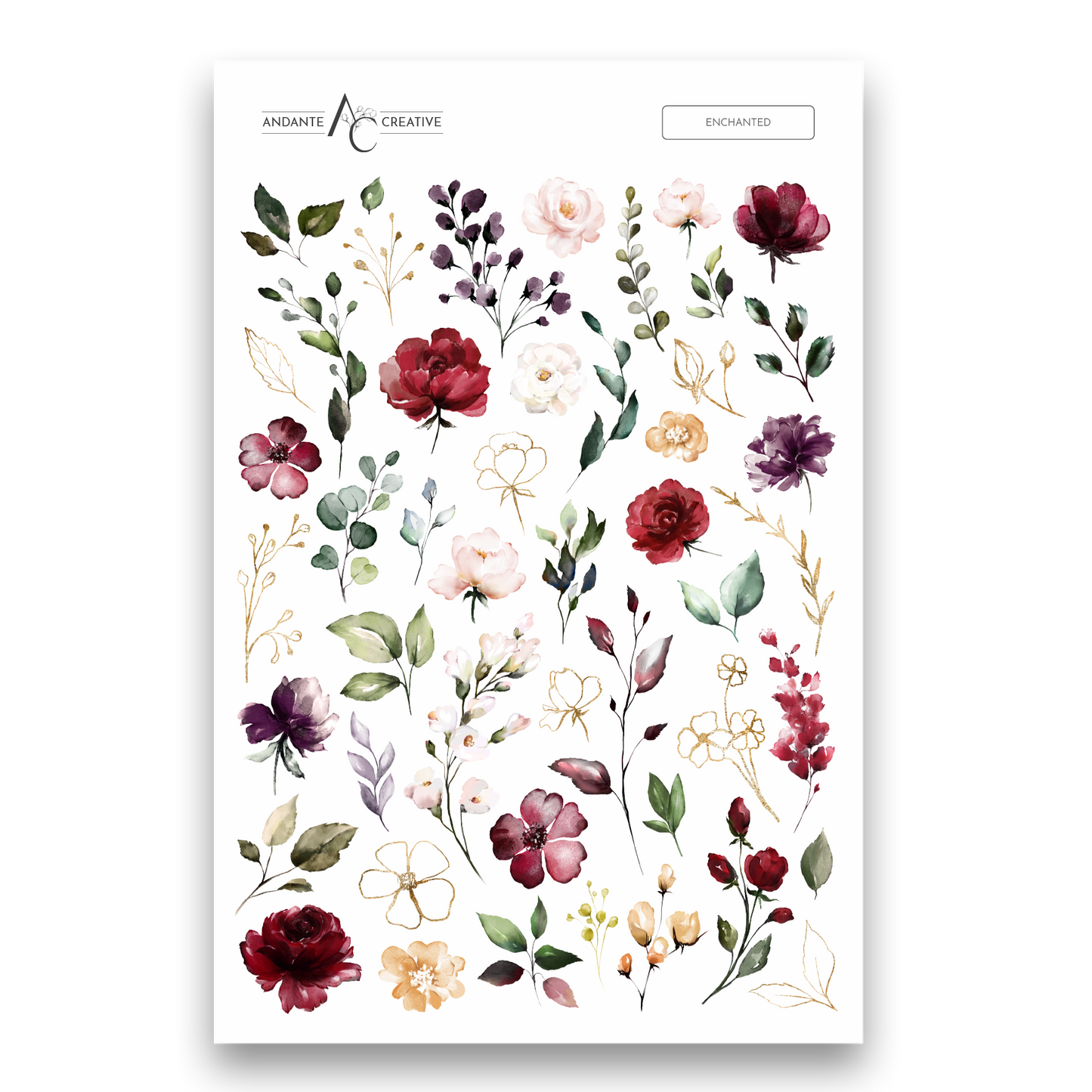 Enchanted Floral Sticker Sheet
