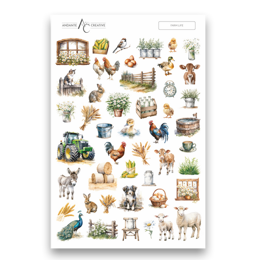 Farm Life Decorative Sticker Sheet