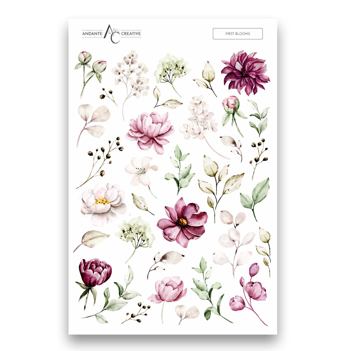 First Blooms Floral Sticker Sheet