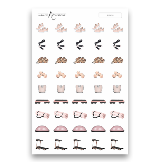 Fitness Planner Sticker Sheet