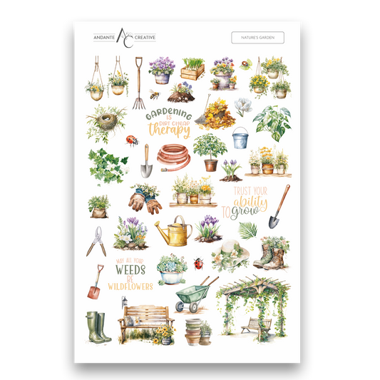 Nature's Garden Decorative Sticker Sheet