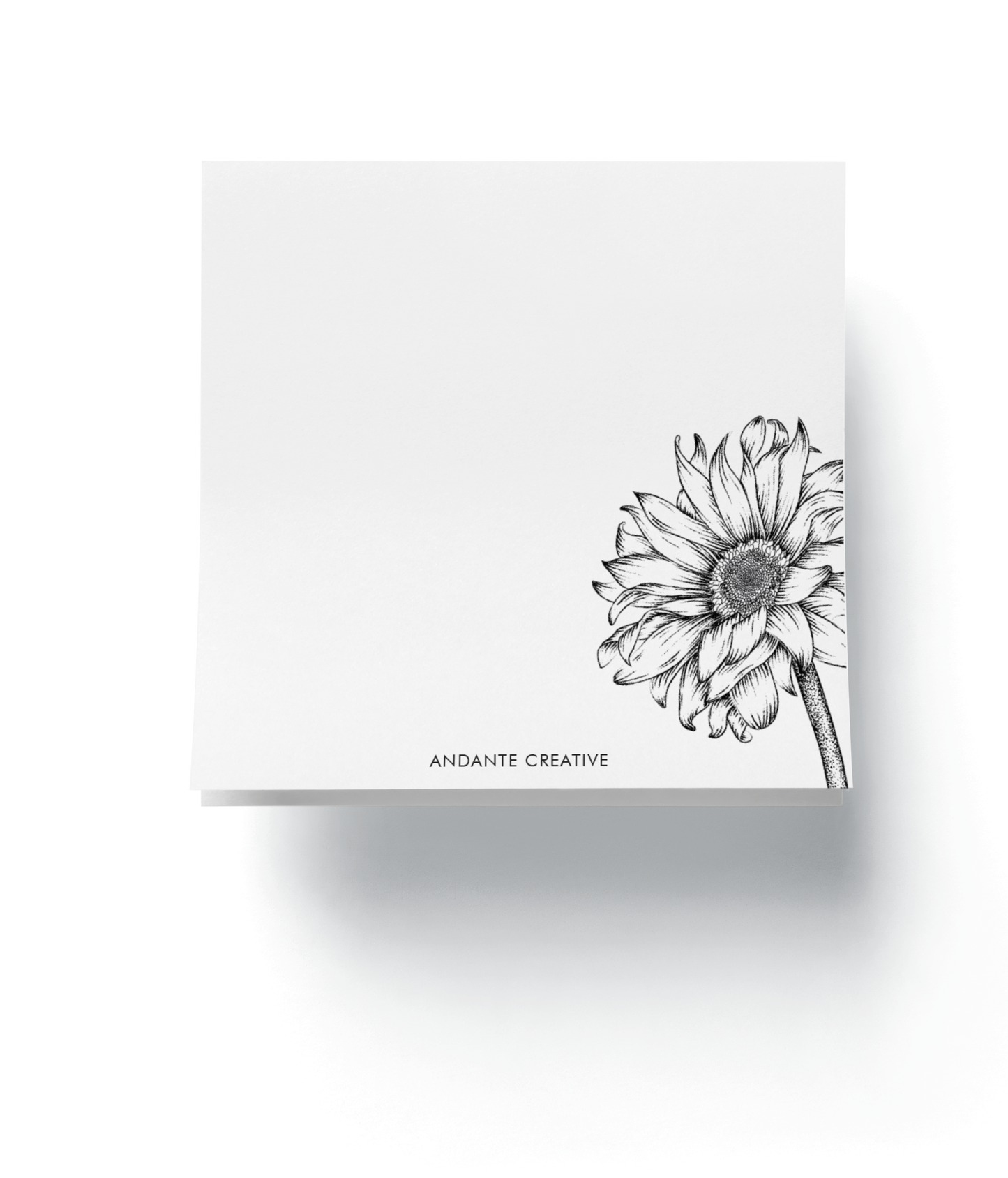 Gerbera Daisy Notepad (Black & White)