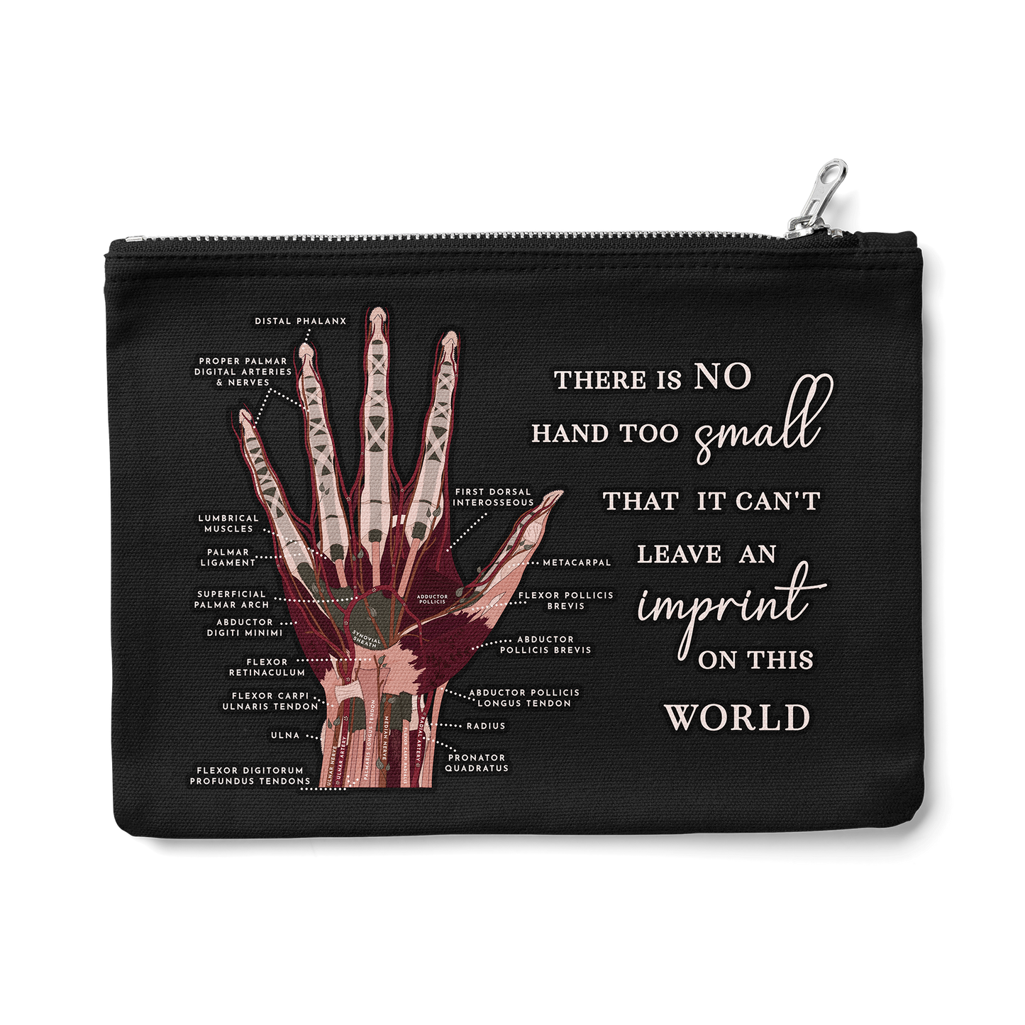 Hand Anatomy Zipper Pouch