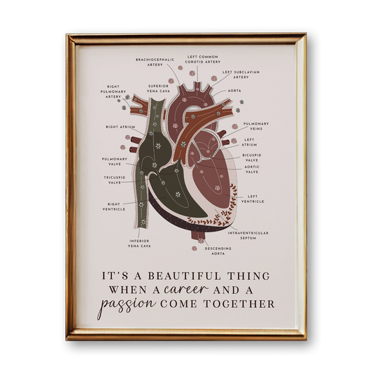 Heart Anatomy Art Print (Neutral Style)