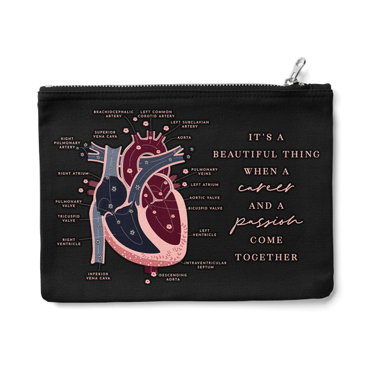 Heart Anatomy Zipper Pouch