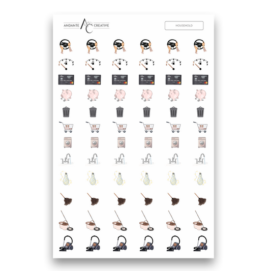 Household Planner Sticker Sheet