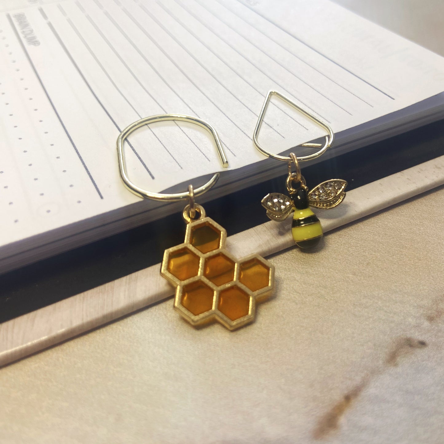Honey Bee Duo Planner Bookmark Charms